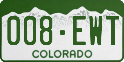 CO license plate 008EWT