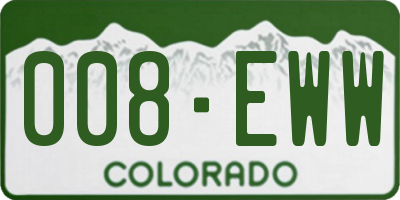 CO license plate 008EWW