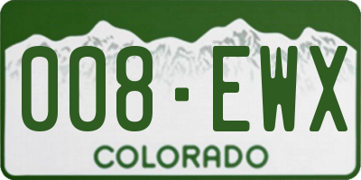 CO license plate 008EWX