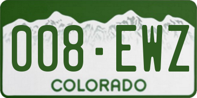 CO license plate 008EWZ
