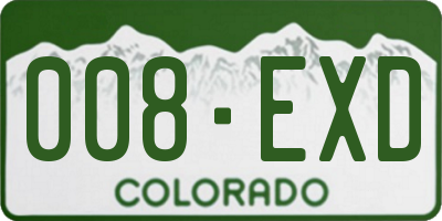 CO license plate 008EXD