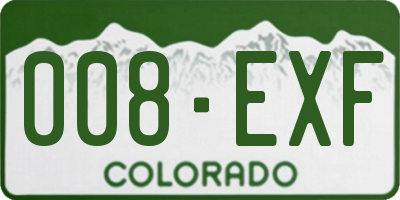 CO license plate 008EXF