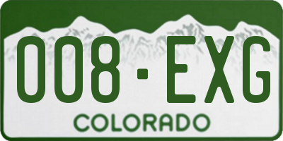CO license plate 008EXG