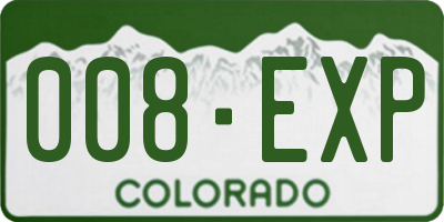 CO license plate 008EXP