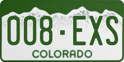 CO license plate 008EXS
