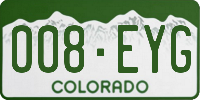 CO license plate 008EYG