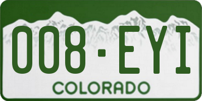 CO license plate 008EYI