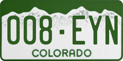 CO license plate 008EYN