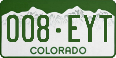 CO license plate 008EYT