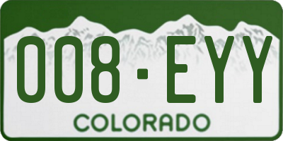 CO license plate 008EYY