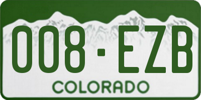 CO license plate 008EZB