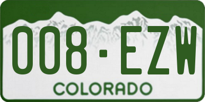 CO license plate 008EZW
