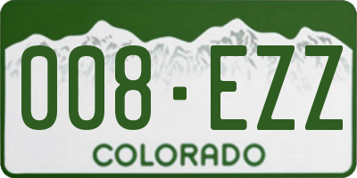 CO license plate 008EZZ