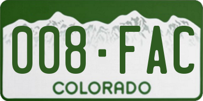 CO license plate 008FAC