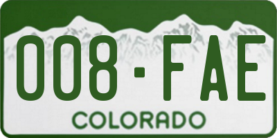 CO license plate 008FAE