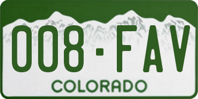 CO license plate 008FAV