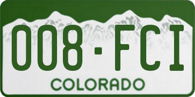 CO license plate 008FCI