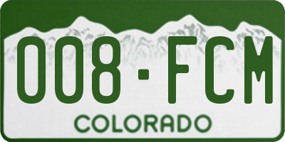 CO license plate 008FCM