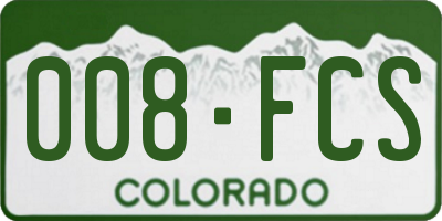 CO license plate 008FCS