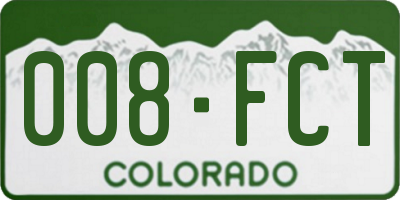CO license plate 008FCT