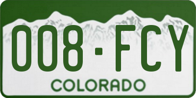 CO license plate 008FCY