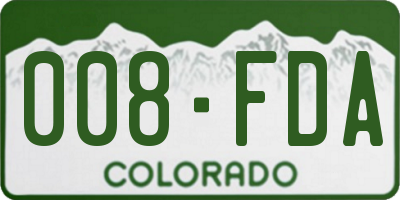 CO license plate 008FDA