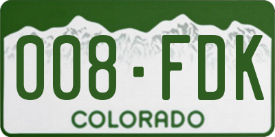CO license plate 008FDK