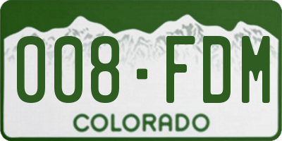CO license plate 008FDM
