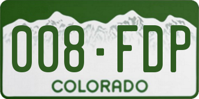 CO license plate 008FDP