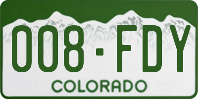 CO license plate 008FDY