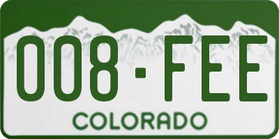 CO license plate 008FEE