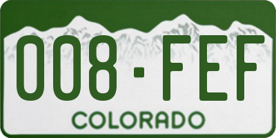 CO license plate 008FEF