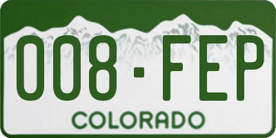 CO license plate 008FEP