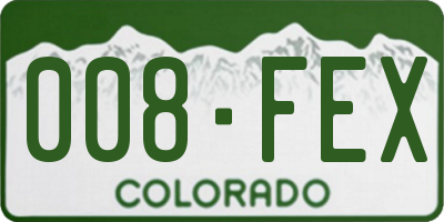 CO license plate 008FEX