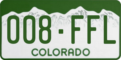 CO license plate 008FFL