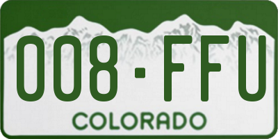 CO license plate 008FFU