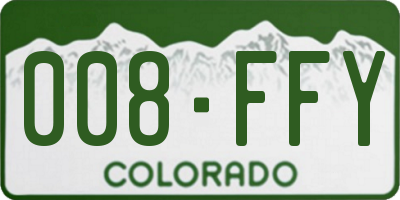 CO license plate 008FFY