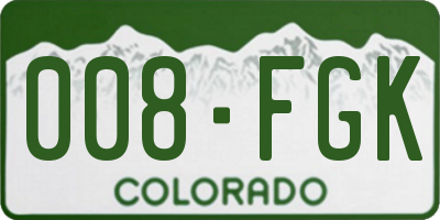CO license plate 008FGK