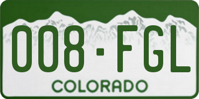 CO license plate 008FGL