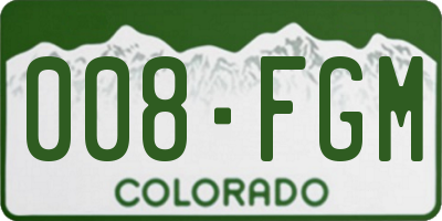 CO license plate 008FGM