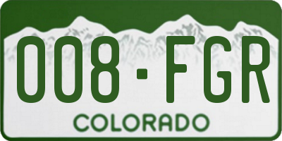 CO license plate 008FGR