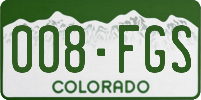 CO license plate 008FGS