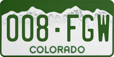 CO license plate 008FGW