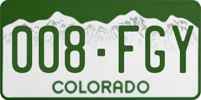 CO license plate 008FGY