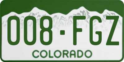 CO license plate 008FGZ