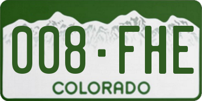 CO license plate 008FHE