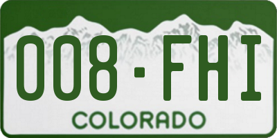 CO license plate 008FHI
