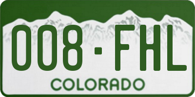 CO license plate 008FHL