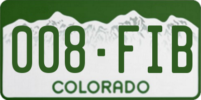 CO license plate 008FIB