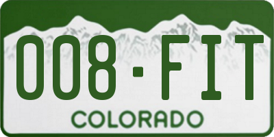 CO license plate 008FIT